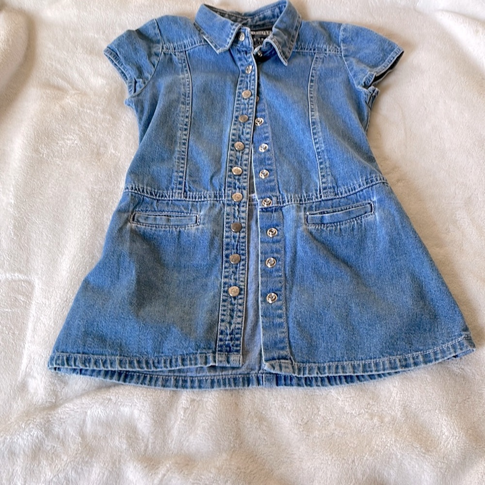 Girls jean dress 4T, cotton, blue.
